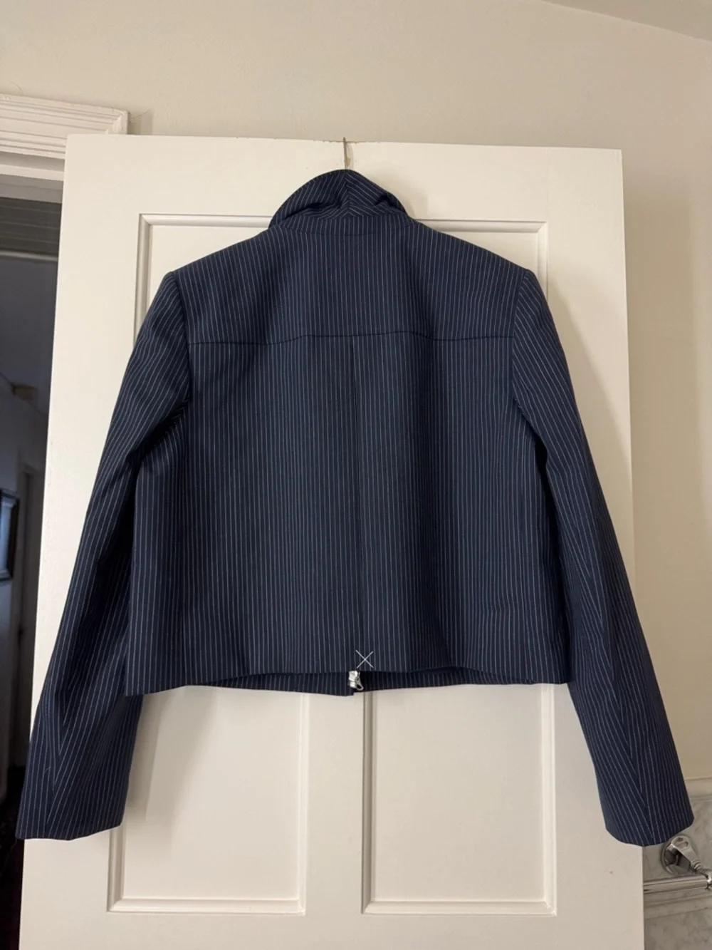 J.Crew Structured jacket in Italian studio wool blend pinstriped CS652